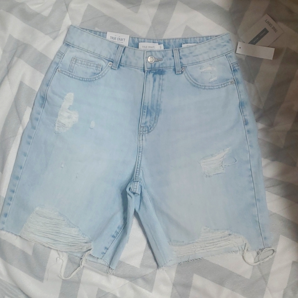 True Craft high waisted distressed Jean shorts